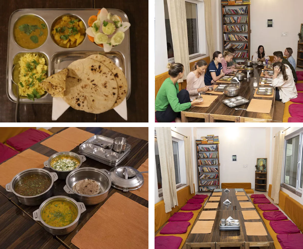 Sattvic Ayurvedic food at yoga retreat in Rishikesh